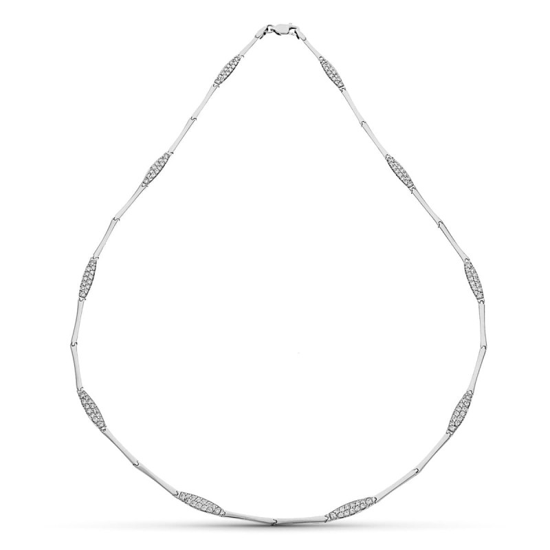 Gargantilla Oro Blanco Circonitas oro 18k