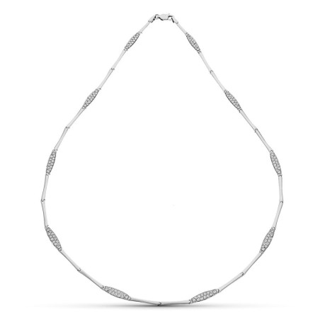 Gargantilla Oro Blanco Circonitas oro 18k