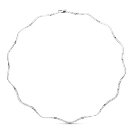Gargantilla Oro Blanco Circonitas oro 18k