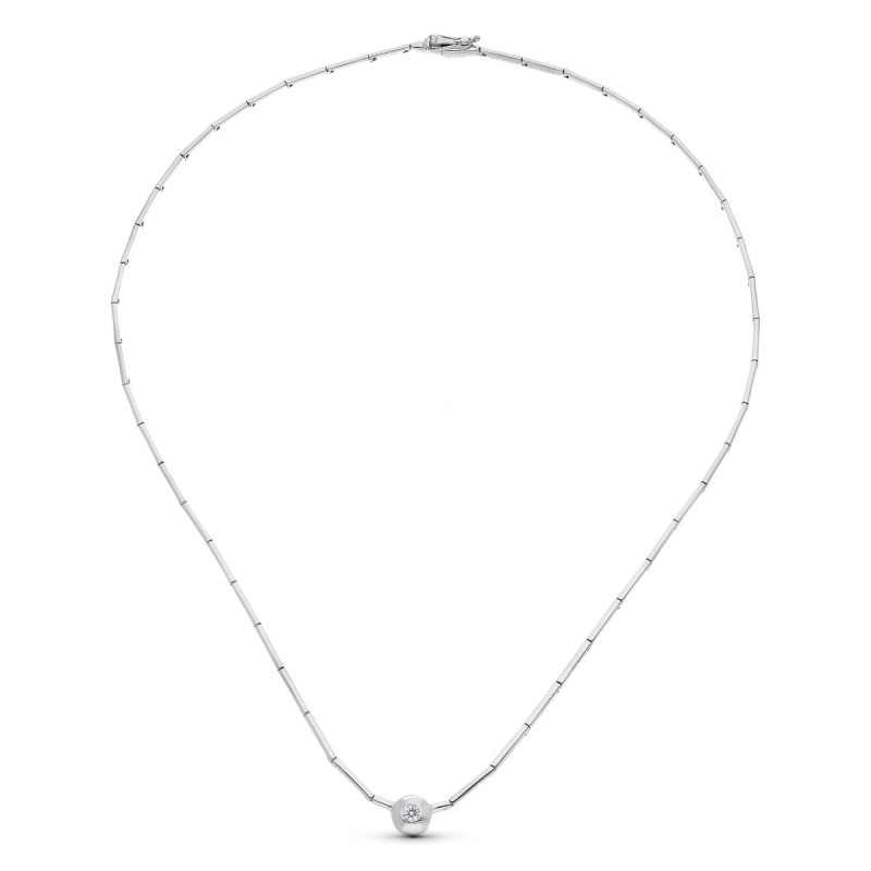 Gargantilla Oro Blanco Chaton. oro 18k