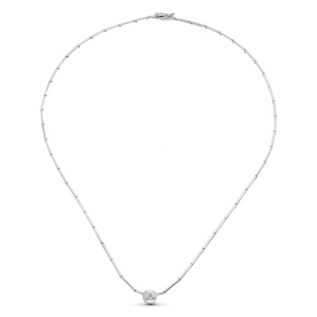 Gargantilla Oro Blanco Chaton. oro 18k