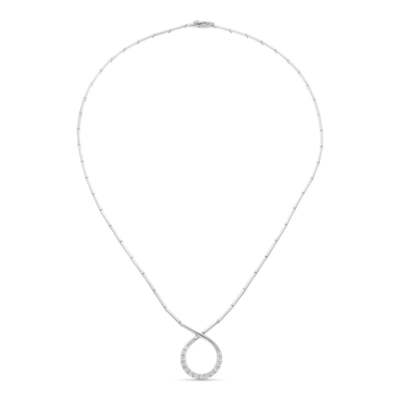 Gargantilla Oro Blanco Circonita oro 18k
