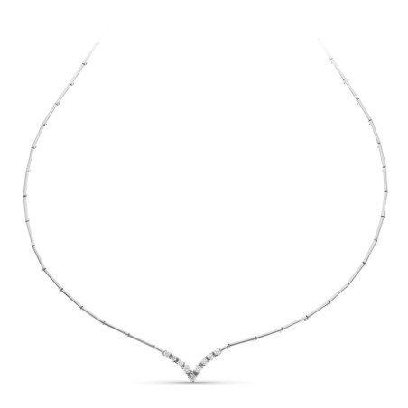 Gargantilla Oro Blanco Centro Circonitas oro 18k
