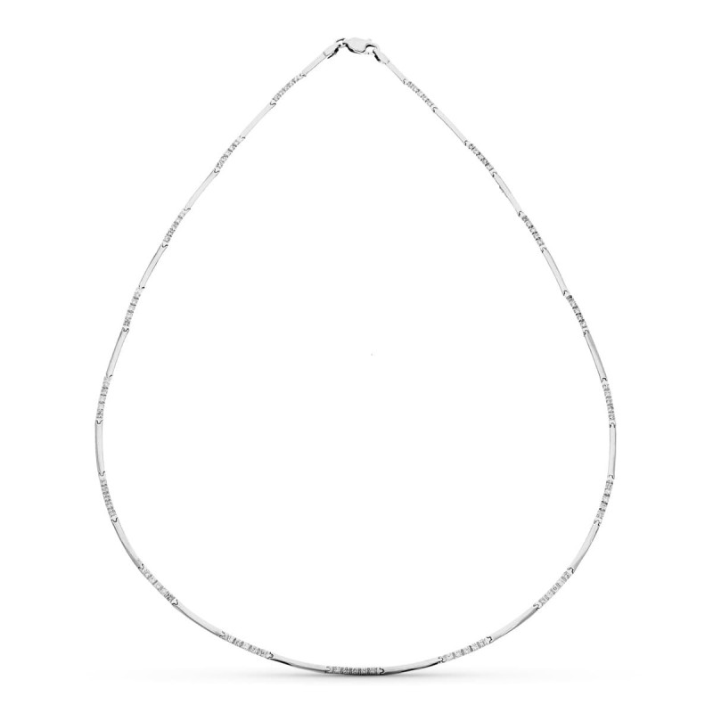 Gargantilla Oro Blanco Circonitas oro 18k