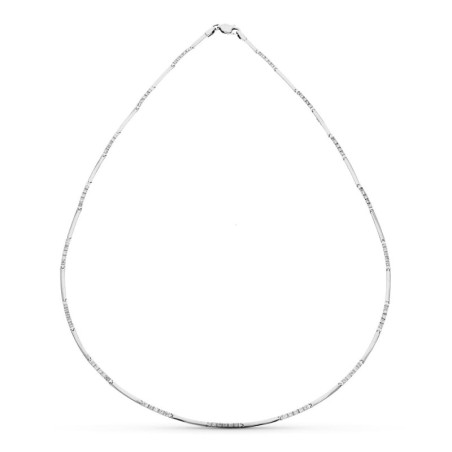 Gargantilla Oro Blanco Circonitas oro 18k