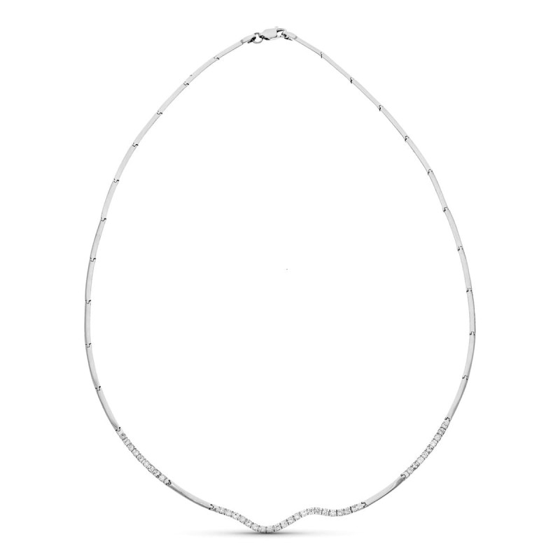 Gargantilla Oro Blanco Circonitas oro 18k