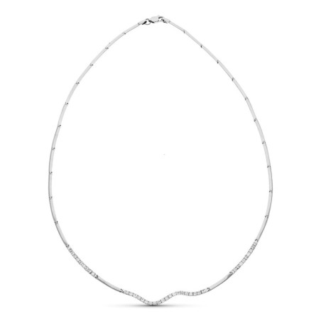 Gargantilla Oro Blanco Circonitas oro 18k