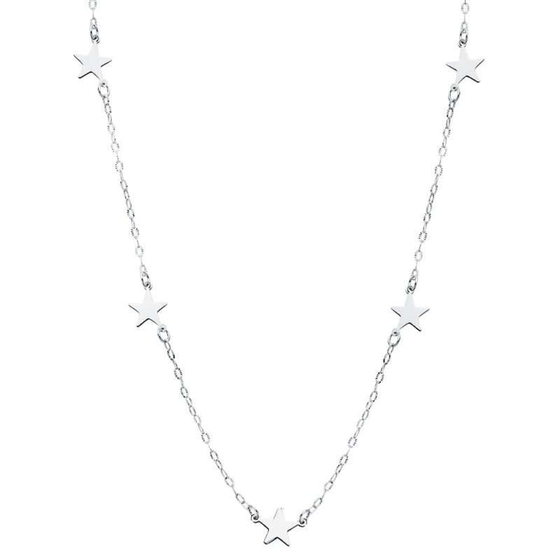 Gargantilla Estrellas Oro Blanco 42Cm oro 18k