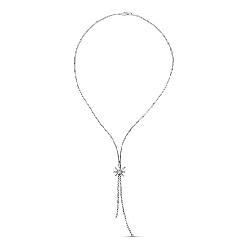Gargantilla Oro Blanco Estrella Circonitas oro 18k