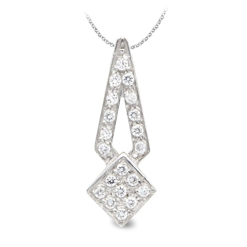 Gargantilla Oro Blanco Y Circonitas oro 18k