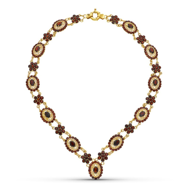 Gargantilla Oro Amarillo Granates 42Cm oro 18k