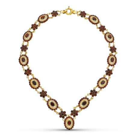 Gargantilla Oro Amarillo Granates 42Cm oro 18k
