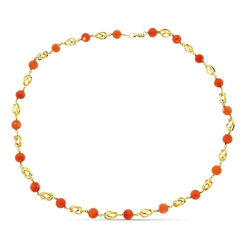 Gargantilla Oro Amarillo Jaula Coral Fino Japones 8 Mm 50Cm oro 18k
