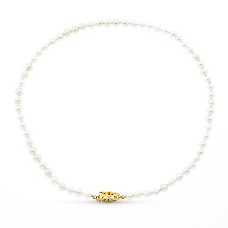 Gargantilla Perla Cultivada Broche Timon Oro Amarillo 40Cm oro 18k