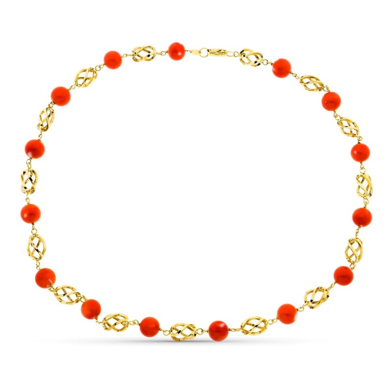 Gargantilla Oro Amarillo Jaula Coral Fino Japones 9-9.5 Mm 50Cm oro 18k