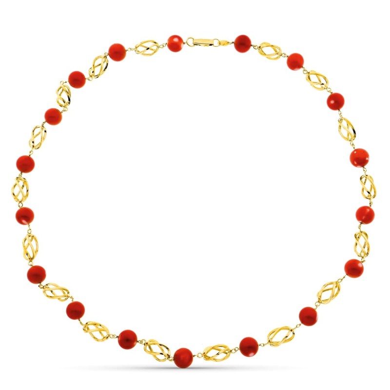 Gargantilla Oro Amarillo Jaula Coral Fino Japones 10.5 Mm 60Cm oro 18k