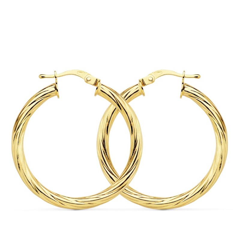 Aros Oro Amarillo Huecos Brillo 29X3 Mm oro 18k