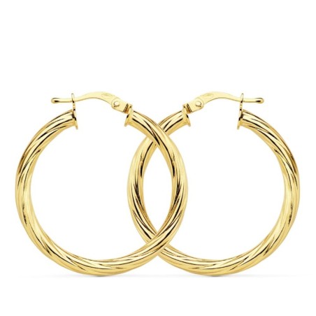Aros Oro Amarillo Huecos Brillo 29X3 Mm oro 18k