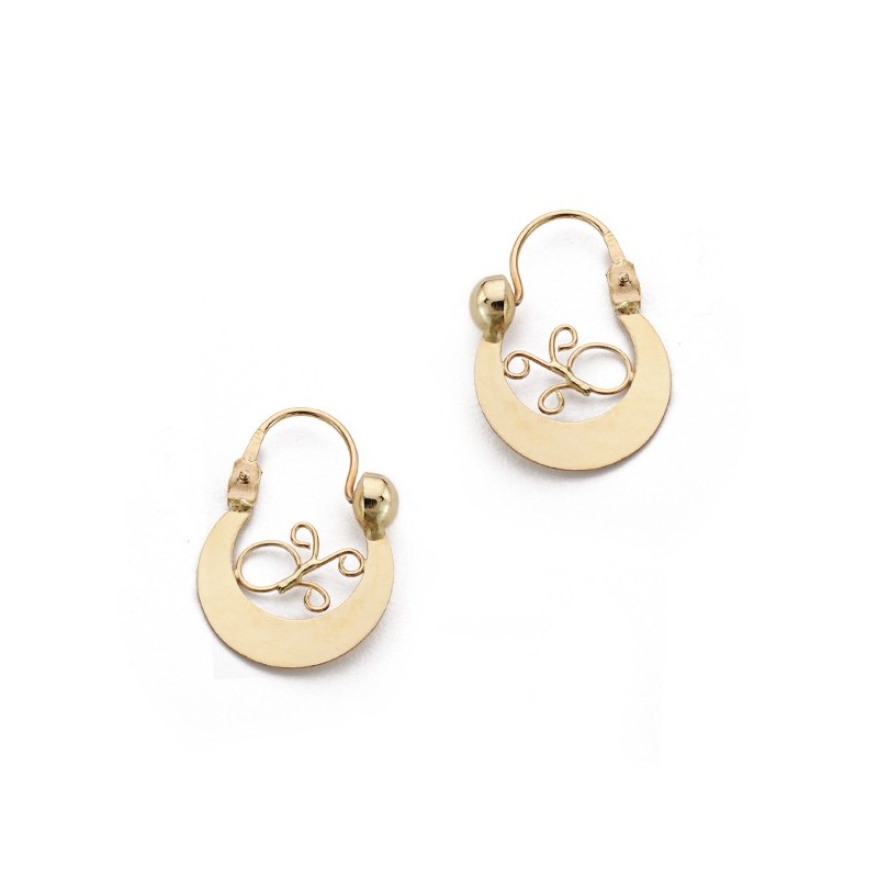Pendientes Oro Amarillo Aros Criollas. 17X13 Mm oro 18k