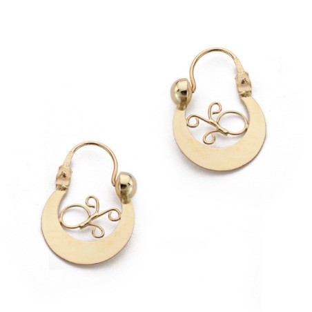 Pendientes Oro Amarillo Aros Criollas. 17X13 Mm oro 18k