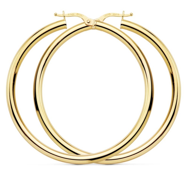 Aros Redondos Huecos 48 X 3Mm 4.35 Grs oro 18k