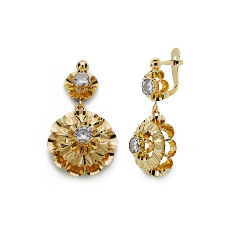 Pendientes Oro Amarillo Cubanas 28X15 Cierre Catalán oro 18k