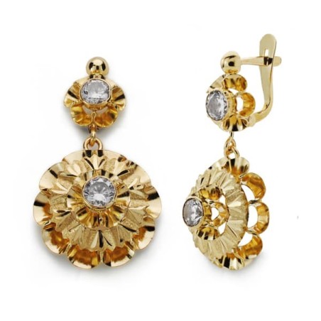 Pendientes Oro Amarillo Cubanas 28X15 Cierre Catalán oro 18k