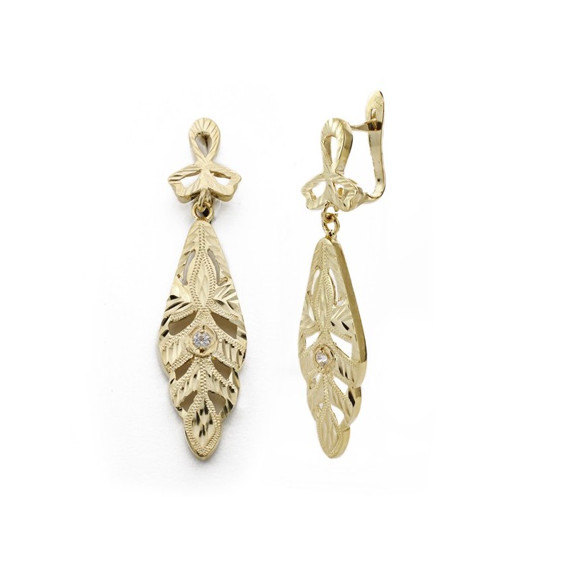 Pendientes Oro Amarillo Cigarron Cubana Cierre Catalán oro 18k