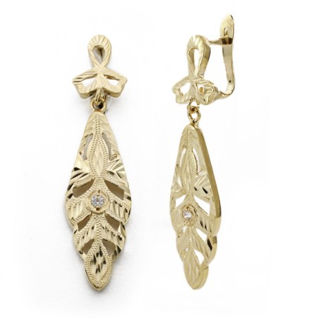 Pendientes Oro Amarillo Cigarron Cubana Cierre Catalán oro 18k