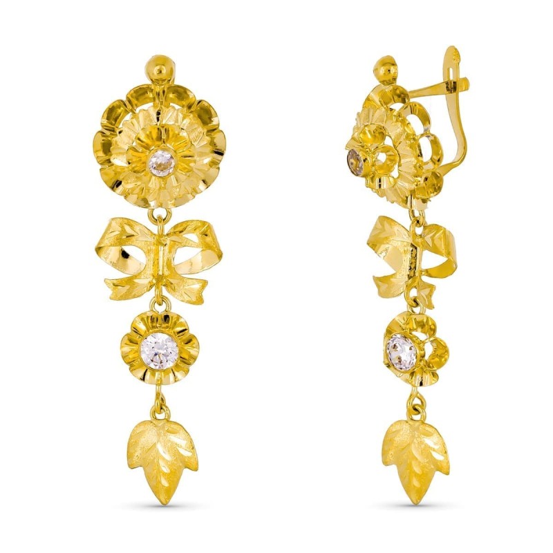 Pendientes Oro Amarillo Cubanas Cierre Catalán oro 18k