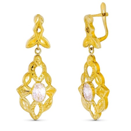 Pendientes Oro Amarillo Cubanas Cierre Catalan oro 18k