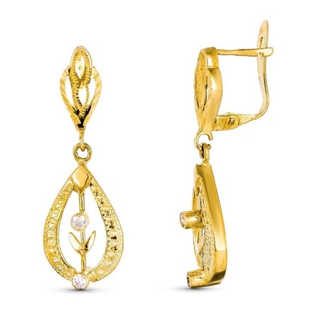 Pendientes Oro Amarillo Cubanas Cierre Catalan oro 18k
