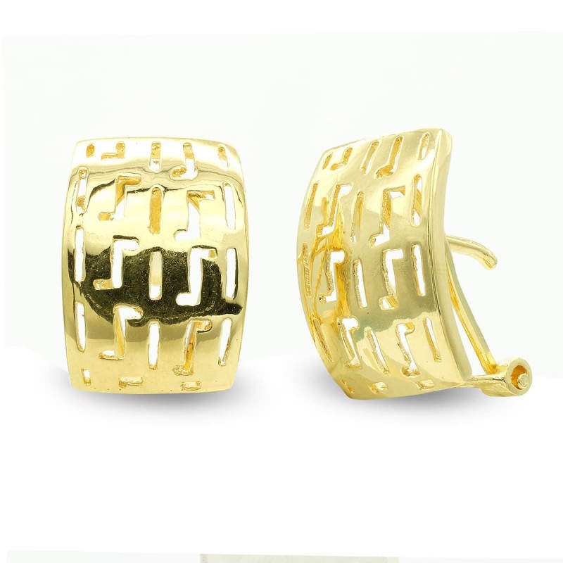 Pendientes Oro Amarillo Calado Cierre Omega oro 18k