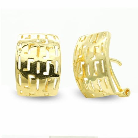 Pendientes Oro Amarillo Calado Cierre Omega oro 18k