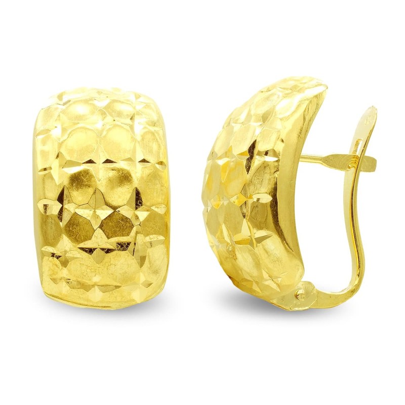 Pendientes Oro Amarillo Lapidados Cierre Catalan oro 18k
