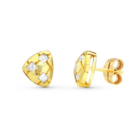 Pendientes Circonita 10X8 Mm oro 18k