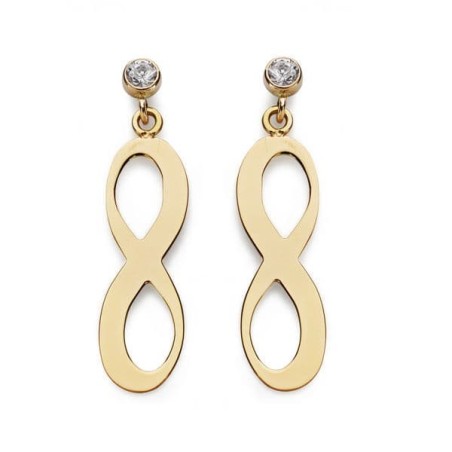 Pendientes Infinity Oro Amarillo 20X6 Mm Cierre Presion oro 18k
