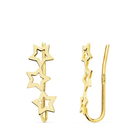 Pendientes Oro Amarillo Trepadores 3 Estrellas 15X5 Mm oro 18k