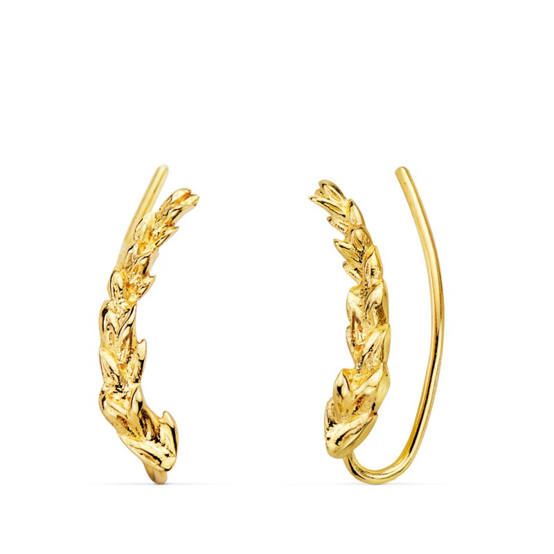 Pendientes Oro Amarillo Trepadores Con Hojitas. 15 X 3 Mm oro 18k
