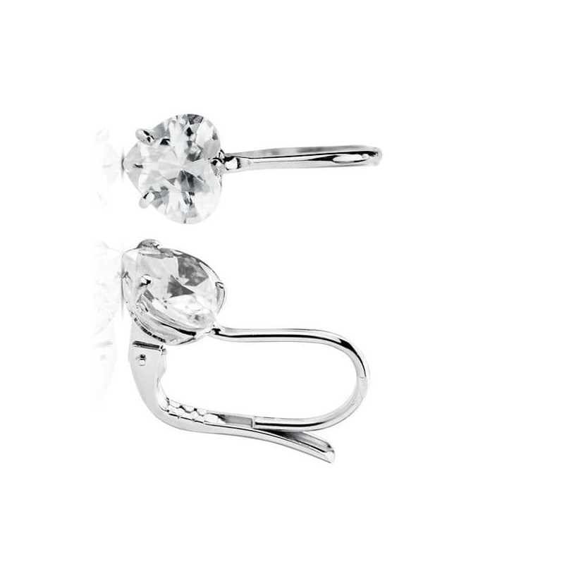 Pendientes Oro Blanco Piedra Corazon 7X7 Mm Cierre Gancho oro 18k