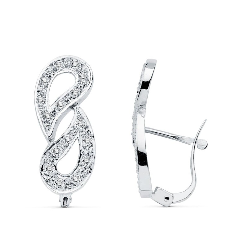 Pendientes Circonita Oro Blanco Catalan oro 18k
