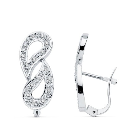 Pendientes Circonita Oro Blanco Catalan oro 18k
