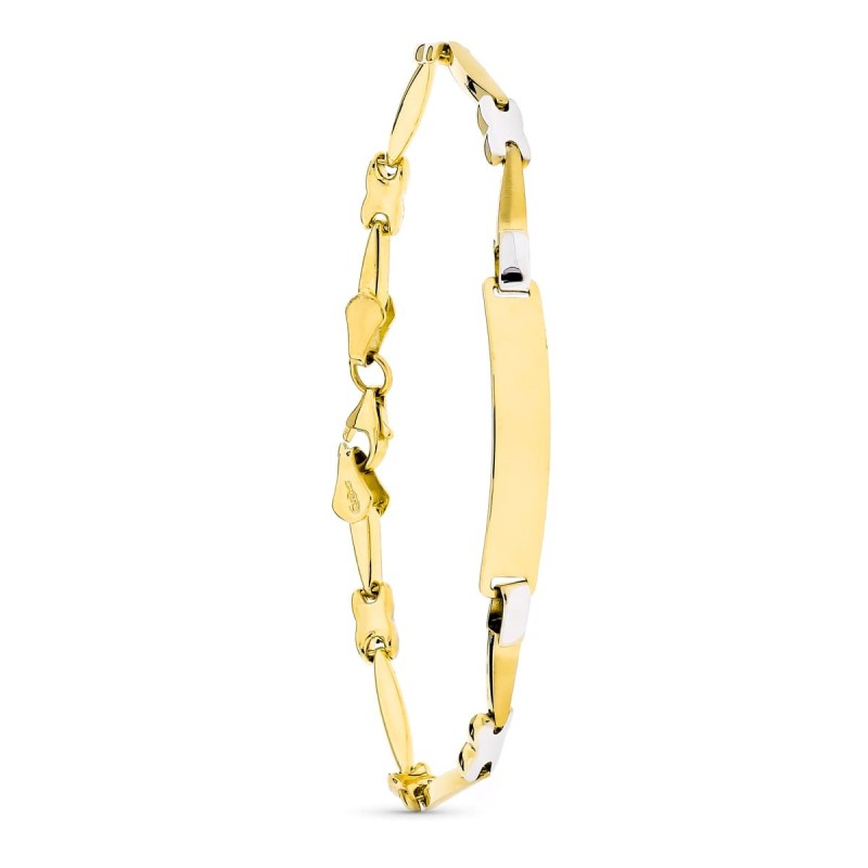 Esclava Oro Bicolor Mate Y Brillo 18Cm oro 18k