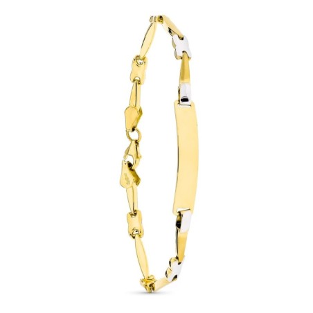 Esclava Oro Bicolor Mate Y Brillo 18Cm oro 18k