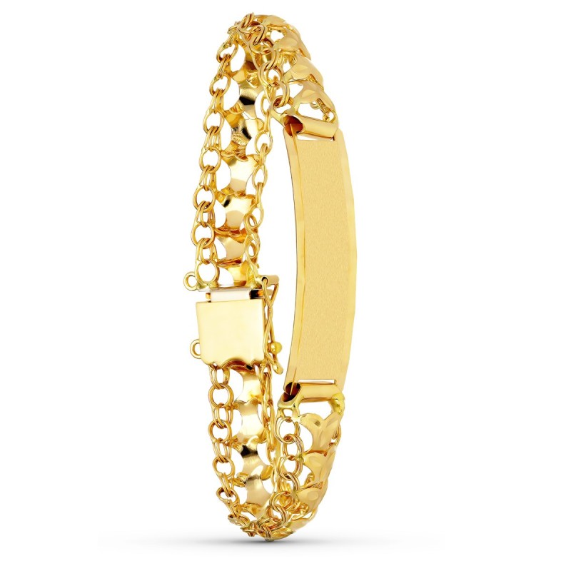 Pulsera Oro Amarillo Princesa Placa Chapa oro 18k