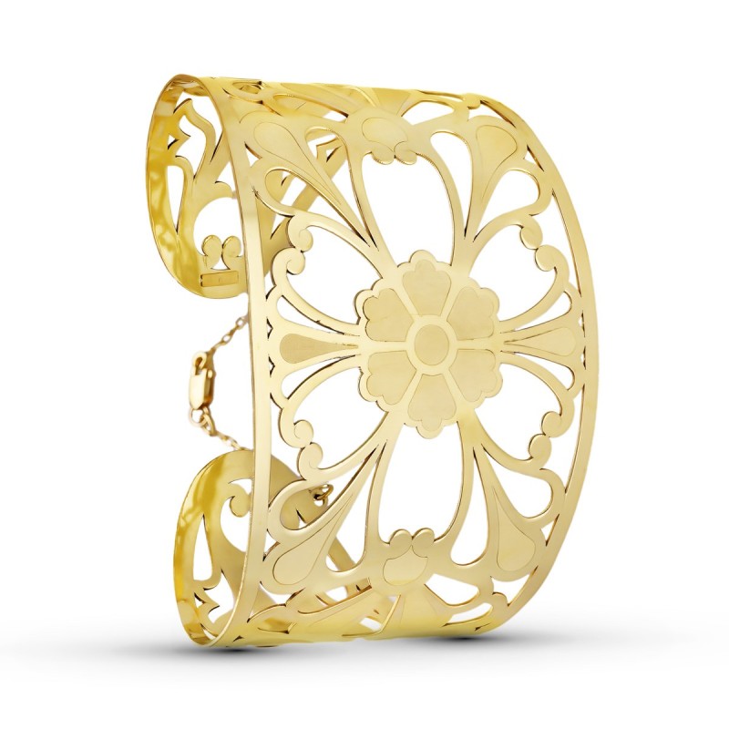 Pulsera Oro Amarillo Rigida Calada 45 Mm oro 18k