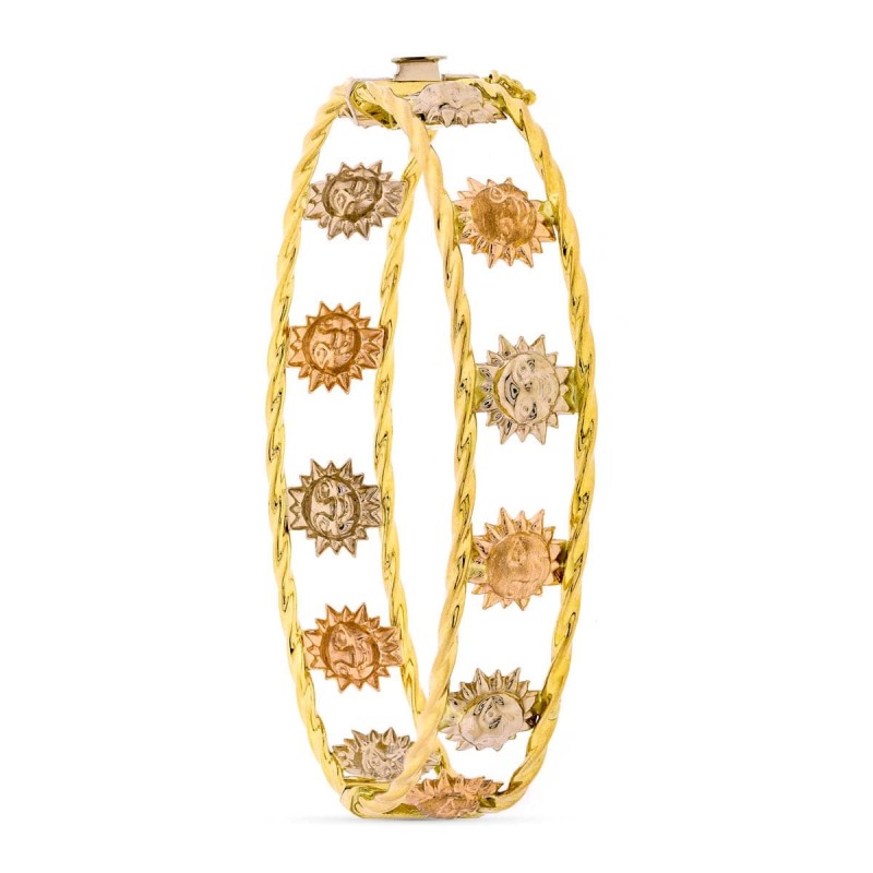 Pulsera Soles Tricolor 13 Mm oro 18k