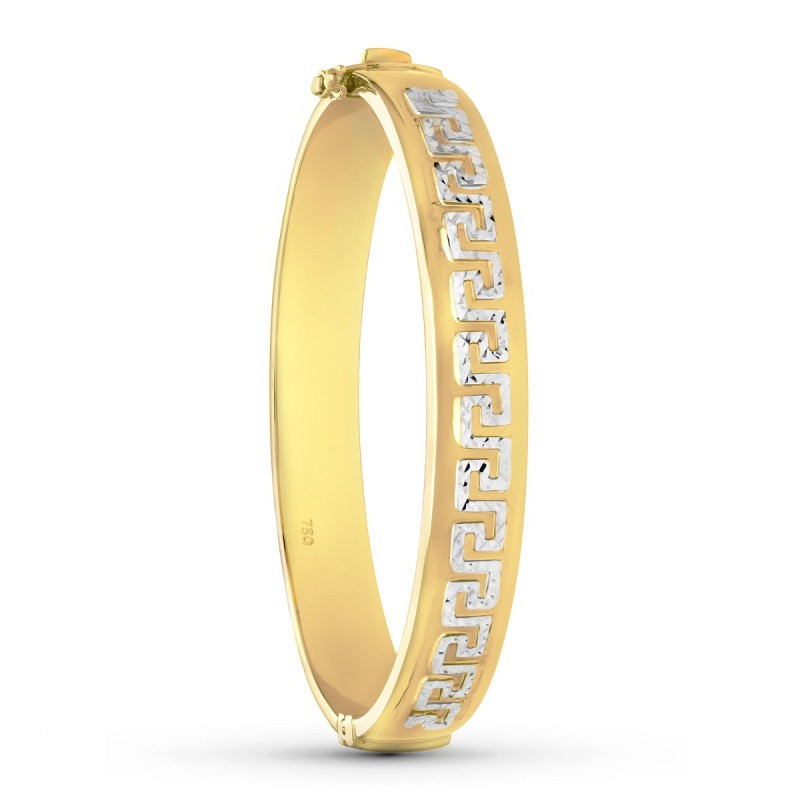 Pulsera Rigida Oro Bicolor Greca 10 Mm oro 18k