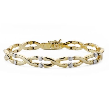 Pulsera Oro Bicolor Longitud 19Cm Ancho 7 Mm oro 18k