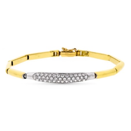 Pulsera Oro Bicolor Circonita 19Cm oro 18k